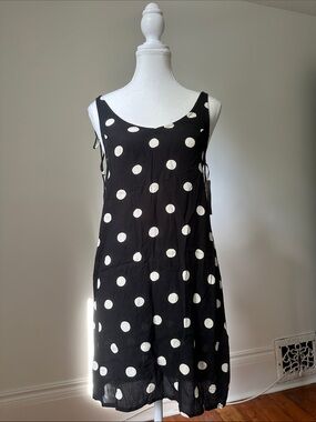 NWT BILLABONG Polka Dot Tie Strap Flowy Preppy Beach Summer‎ Mini Dress XS
